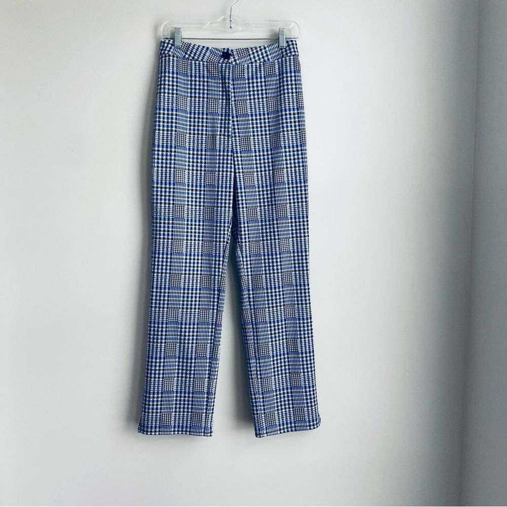 Privacy Please Sloane Plaid Printed Straight Leg Pant Medium NWT